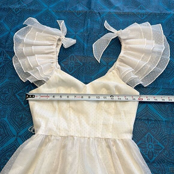 Vintage Cardi Jones polka dots ivory maxi dress - Picture 4 of 15